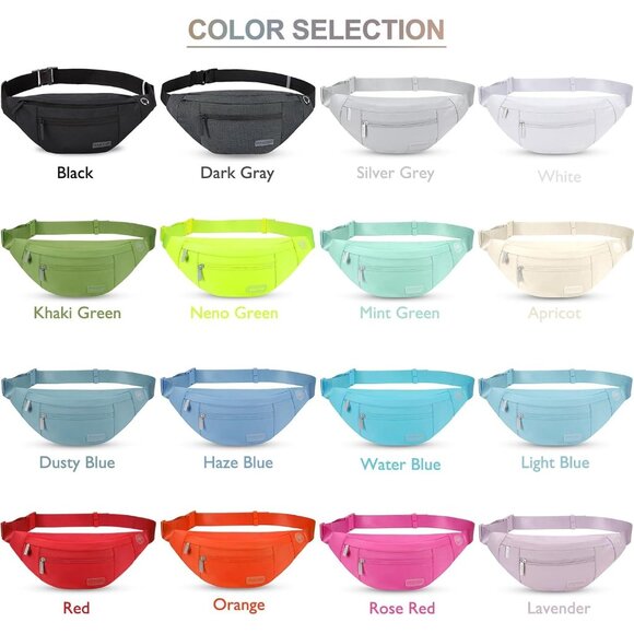 Women Men Lavender Large Crossbody Fanny Pack Belt Bag Hands-Free Waist Pack - Picture 6 of 7